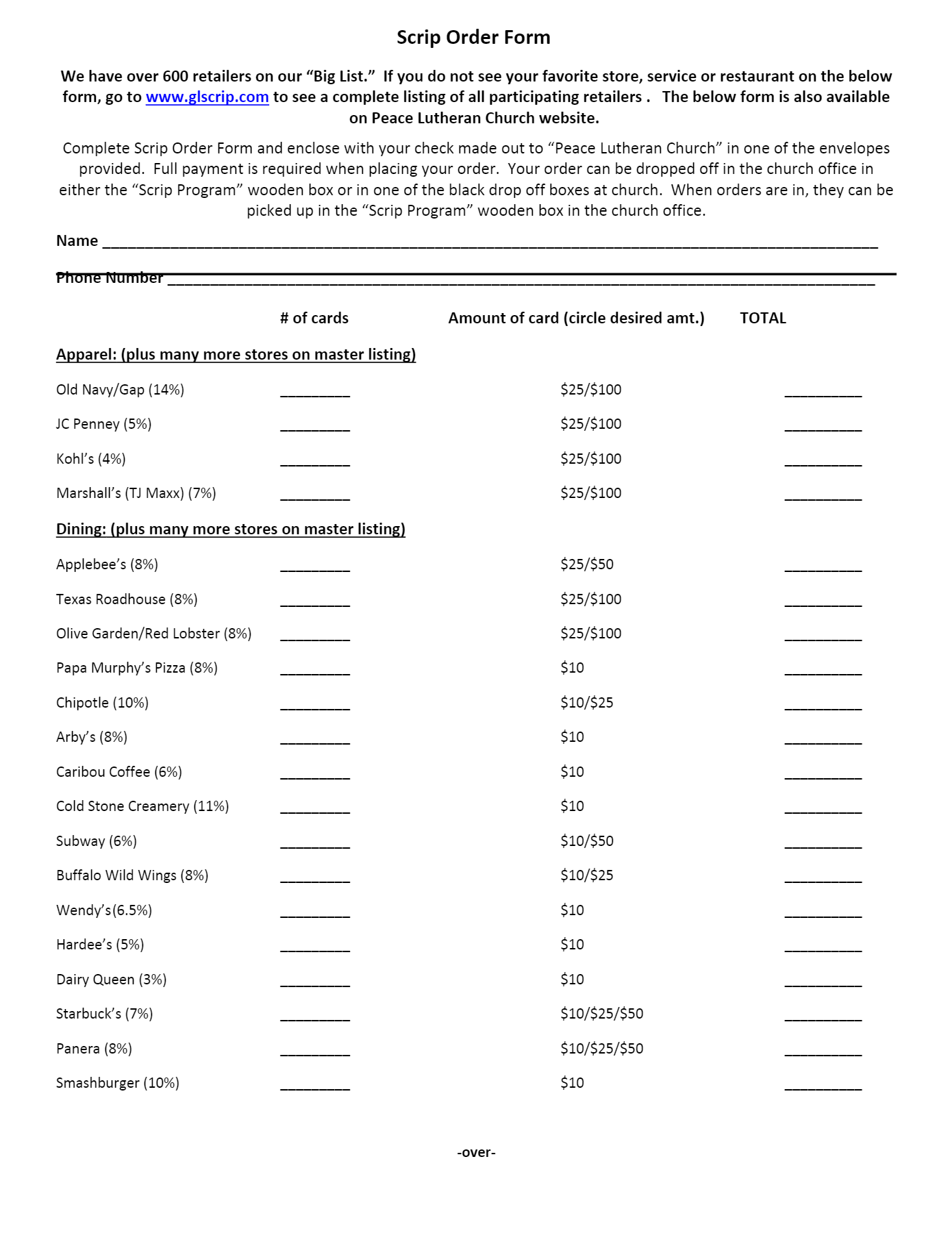 Scrip-Order-Form-3-2019 - Peace Lutheran Church